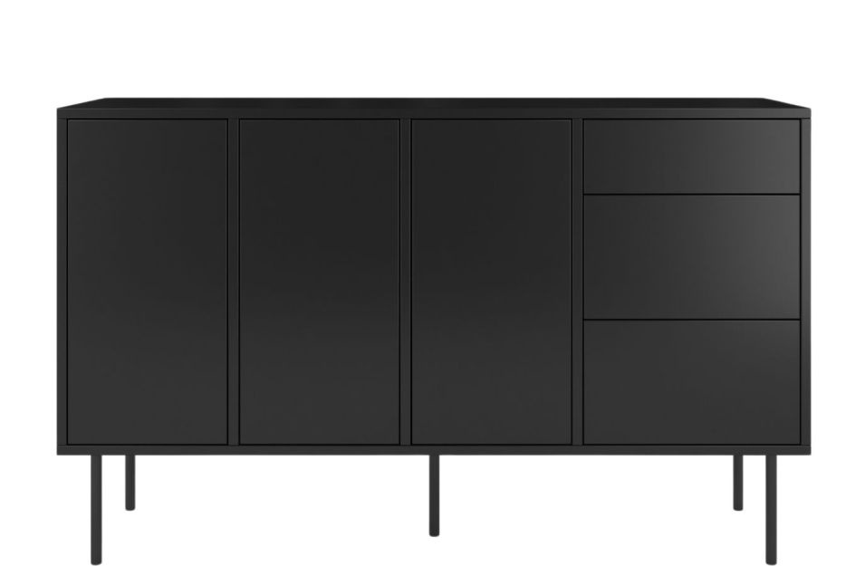 Černá moderní komoda dancan mirka / šířka. 130 cm
