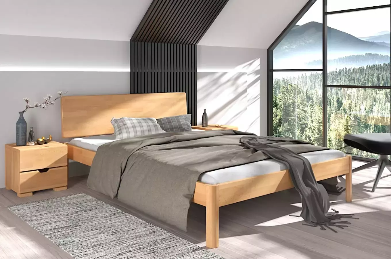 Dřevěná buková postel Visby AMMER