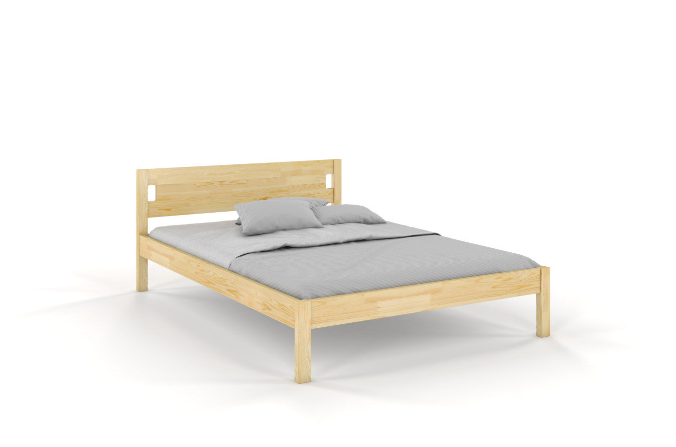 Dřevěná postel Visby LAXBAKEN z borovice / 160x200 cm, přírodní barva
