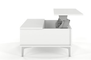 Bílý konferenční stolek Dancan EVA s výsuvnou deskou