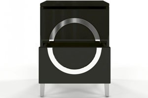 Černý moderní noční stolek dancan eva / lesk