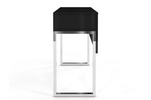 Černý moderní toaletní stolek Dancan EVA se stříbrným rámem