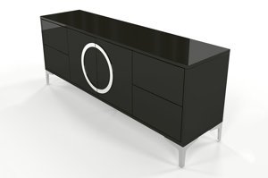 Černý moderní tv stolek dancan eva / lesk 