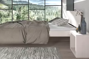 Dřevěná buková postel Visby AMMER / 120x200 cm, bílá barva