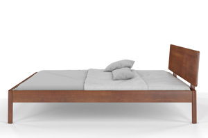 Dřevěná buková postel Visby AMMER / 200x200 cm, barva ořech