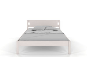 Dřevěná buková postel Visby LAXBAKEN / 120x200 cm, bílá barva