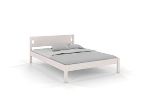 Dřevěná buková postel Visby LAXBAKEN / 140x200 cm, bílá barva