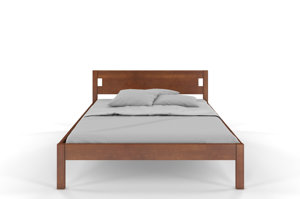Dřevěná buková postel Visby LAXBAKEN / 160x200 cm, barva ořech