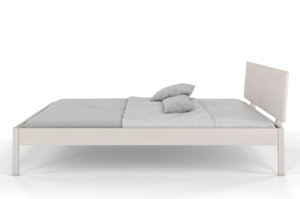 Dřevěná postel Visby AMMER z borovice / 120x200 cm, bílá barva