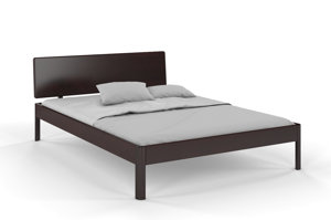 Dřevěná postel Visby AMMER z borovice / 180x200 cm, barva palisandr