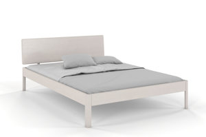 Dřevěná postel Visby AMMER z borovice / 180x200 cm, bílá barva