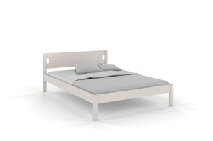 Dřevěná postel Visby LAXBAKEN z borovice / 120x200 cm, bílá barva