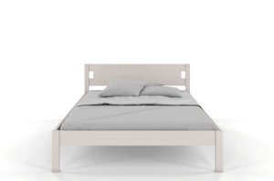 Dřevěná postel Visby LAXBAKEN z borovice / 180x200 cm, bílá barva