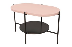 Moderní konferenční stolek Dancan ARENA / černá podnož + růžová a černá deska