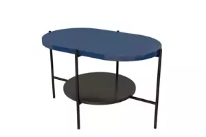 Moderní konferenční stolek Dancan ARENA / černá podnož + tmavě modrá a černá deska