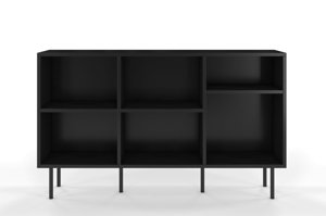 Otevřená komoda / knihovna v černé barvě Dancan MIRKA / šířka 130 cm