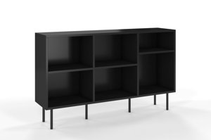 Otevřená komoda / knihovna v černé barvě Dancan MIRKA / šířka 130 cm
