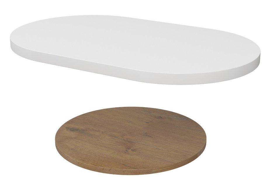 Sada desek stolu: bílá + dub lancelot (EAN 5903812256359)